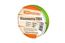 Изолента ПВХ 0,13х15мм Желто-зеленая 20м ТДМ          