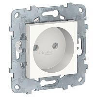 Розетка с/у Unica New 1м б/з с з/ш белый IP20 механизм 16А (упак.-10шт) SchE          