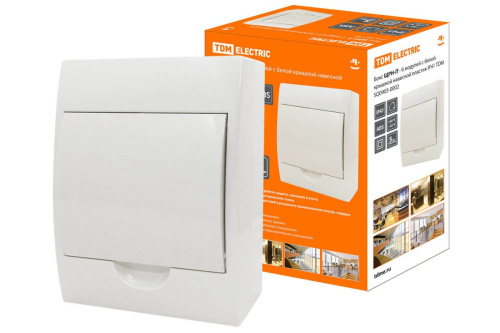 Бокс пластиковый ЩРН-П-6 148х200х95 IP41 белая крышка ТДМ                                        