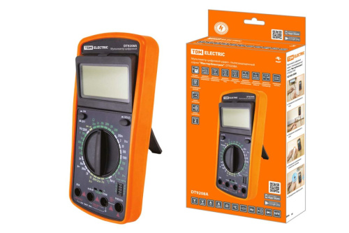 Мультиметр цифровой ударо- пыле- защищенный серия "МастерЭлектрик", DT9208A ТДМ                                        
