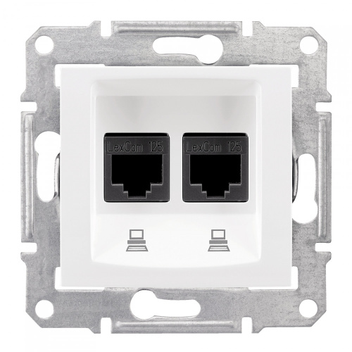 Розетка с/у Sedna RJ45 2м белый механизм кат.5Е (комп.) (упак-10шт) SchE                                        