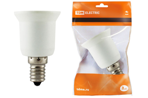 Переходник E14-E27, белый, ТДМ                                        