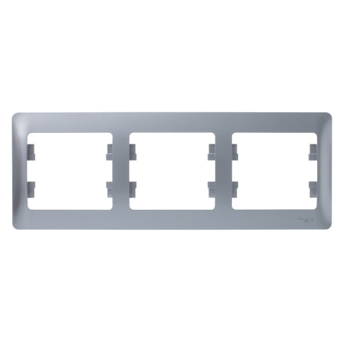 Рамка GLOSSA 3м алюминий, горизонтальная (упак-15 шт) SchE                                         фото 3                    