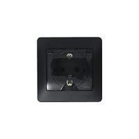 Розетка с/у GLOSSA 1м с/з с з/ш антрацит IP44 в сборе 16А 250В с защ.крыш. (упак-10шт) SchE          