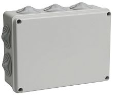 Коробка распаячная для о/п 190х140х70мм IP55 (10 гермовводов) серая ИЭК          