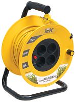 Удлинитель силовой УК20 (IP20 4 места/20м ПВС 2х0,75 пласт. катушка) GARDEN ИЭК          