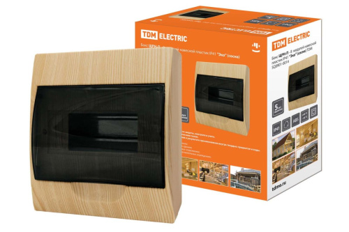 Бокс пластиковый ЩРН-П-8 184х200х95 IP41 Эко сосна ТДМ                                        