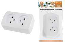Розетка о/у Дача 2м без з/к белый IP20 10А 250В Народная ТДМ          