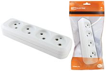 Колодка розеточная 4 гнезда 2П б/з 10А 250В белая ТДМ          