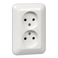 Розетка с/у Прима 2м б/з белый IP20 16А розн.упак. (упак-80шт) SchE          