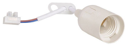 Патрон E27 подвесной,со шнуром, термостойкий пластик, белый ИЭК                                        