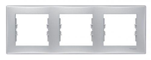 Рамка Sedna 3м алюминий горизонтальная (упак-20шт) SchE                                         фото 3                    