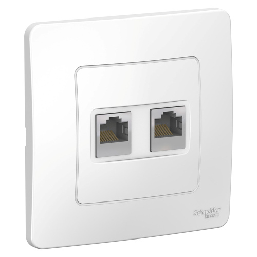 Розетка с/у Бланка RJ45 2м белый в сборе кат.5E (комп.) (упак-10шт) SchE                                        