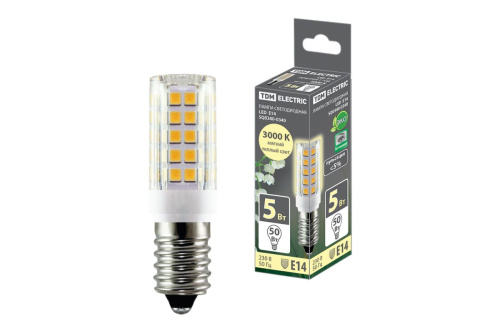 Лампа светодиодная 5Вт Е14  230В 3000К, SMD, 16x54 мм ТДМ                                        