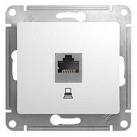 Розетка с/у GLOSSA RJ45 1м белый механизм кат.5E (комп.) (упак-10шт) SchE          
