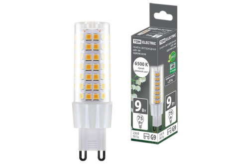 Лампа светодиодная G9-9 Вт-230 В-6500 К, SMD, 21,5x70,5 мм ТДМ                                        