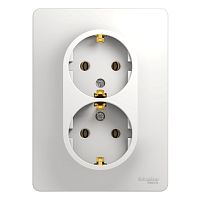 Розетка с/у GLOSSA 2м с/з белый IP20 в сборе 16А (упак-10шт) SchE          