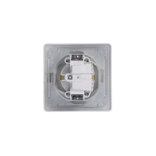 Розетка с/у GLOSSA 1м с/з с з/ш белый IP44 в сборе 16А с защ.крыш. (упак-10шт) SchE                                         фото 3                    