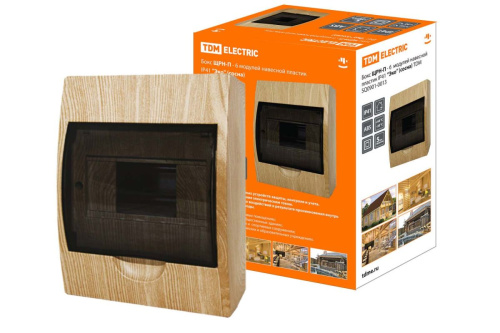 Бокс пластиковый ЩРН-П-6 148х200х95 IP41 Эко сосна ТДМ                                        