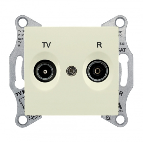 Розетка с/у Sedna TV/R 1м бежевый механизм 4DB проходная (упак-10шт) SchE                                        