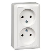 Розетка о/у Хит 2м б/з б/ш белый IP20 16А 250В SchE          