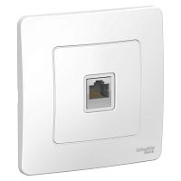 Розетка с/у Бланка RJ45 1м белый в сборе кат.5E (комп.) (упак-10шт) SchE          