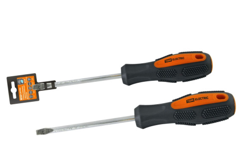 Отвертка шлицевая двухкомпонентная, CR-V тип SL3.0x100, серия "Алмаз" ТДМ                                        